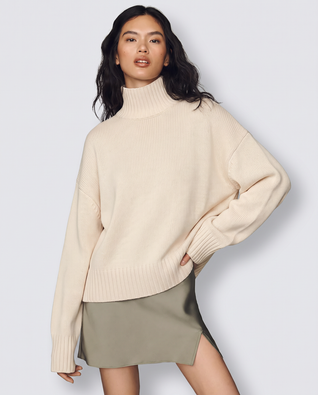 Oversize Strick-Rollkragenpullover