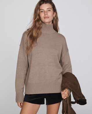 Oversize Strick-Rollkragenpullover