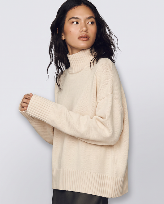Oversize Strick-Rollkragenpullover
